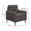 NicBex 1pc Accent Chair Tufted Back Lounge Chair Reading Chair Comfy Chair Arm Chair for Living Room, Gray - 4 of 4