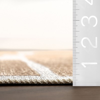 Odilia Geometric Reversible Washable Red and Beige Rug 4' x 6'