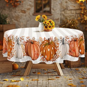 LOVEVOOK Fall Tablecloth, Pumpkin Tablecloth, Thanksgiving Table Cover for Party Dining Picnic Table Decorations - 1 of 4