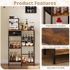 MaseiKar Small Coffee Bar with Drawer, 5-Layer Staggered Coffee Stand Station for Small Space, Microwave Stand for Kitchen, Rustic Wood Bakers - 4 of 4