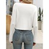 Clearlove Women's Zip Up Cropped Cardigan Sweater Long Sleeve Solid Color Slim Fit Ribbed Knit Tops Trendy Fall Clothes - 2 of 4