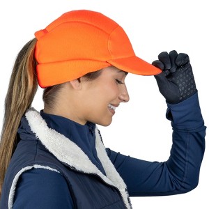 TrailHeads Fleece Ponytail Hat for Women –  Reflective Winter Beanie with Visor for Running, Hiking - 1 of 4