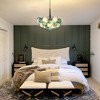 PAKOKULA 5-Light Gold Bubble Cluster Chandelier with Blue and White Glass Shades, Adjustable Dimmable Fixture for Dining Room - 3 of 4