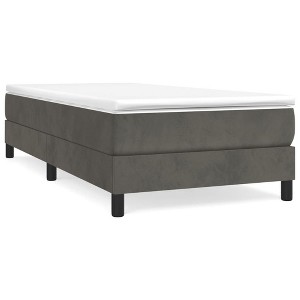 vidaXL Bed Frame Dark Grey Velvet (100% polyester), plywood, engineered wood - 1 of 4
