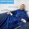 Catalonia Plush Fleece Wearable Blanket with Sleeves Arms, Super Soft Snuggly Body Blanket for Womens Mens, Portable TV Blankets, Gift for Her - 3 of 4