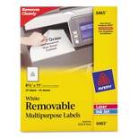 Avery Removable Multi-Use Labels 8 1/2 x 11 White 25/Pack 6465