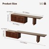 JVNOXK Extendable TV Stand with Storage Side Cabinet—Wooden TV Cabinet Media Center with Storage Function—Walnut - 3 of 4