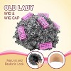 4E's Novelty Old Lady Costume for Kids 7 Pcs Set - for 100 Day of School Grandma Costume for Girls, Gray Curly Wig - 4 of 4