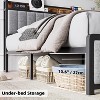 Full Size Upholstered Platform Bed Frame with Storage Headboard, Charging Station, Metal Slats, Noise-Free Design - 4 of 4