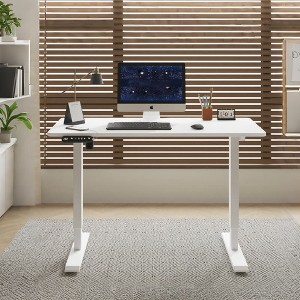 Angel Sar 55 Inch Electric Standing Desk, Height Adjustable Computer Desk with LED Controller, Lift-up Gaming Desk - 1 of 4
