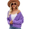 Women's V Neck Lace Knit Cardigan Long Sleeve Open Front Loose Fit Sweater - 3 of 3