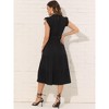 INSPIRE CHIC Women's Mock Neck Ruffled Cap Sleeve Dress - 3 of 4