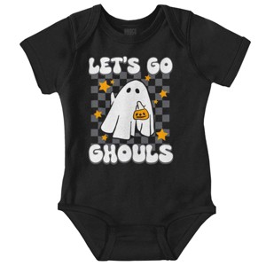 Cute Halloween Let's Go Ghouls Ghost Baby Bodysuit Jumper Girls Brisco Brands - 1 of 4