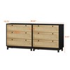 DOMETOUR 3-Drawers Storage Cabinet Rope Woven Drawer (Set of 2) for Bedroom Living Room Dining Room Hallways - 4 of 4