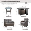 Belord 43" Propane Fire Pit Table Set Patio Furniture Set with Glider Loveseat, Brown Wicker Deep Seating Patio Swivel Rocker Glider Chairs - 4 of 4