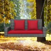 Costway 2-Person Patio PE Wicker Hanging Porch Swing Bench Chair with Cushion - 2 of 4