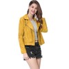 Allegra K Women's Zip Up Faux Suede Biker Moto Jacket - image 4 of 4