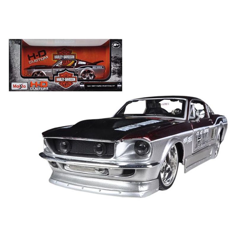 1967 Ford Mustang GT Red and Silver "Harley Davidson" 1/24 Diecast Model Car by Maisto, 1 of 4