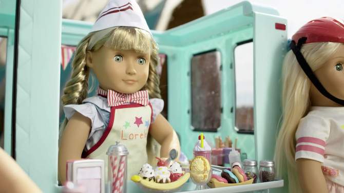 Our Generation Sweet Stop Ice Cream Truck with Electronics for 18&#34; Dolls - Light Blue, 2 of 21, play video