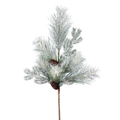 Vickerman 30" Frosted Ansell Pine Artificial Christmas Spray. Includes 3 sprays per pack.