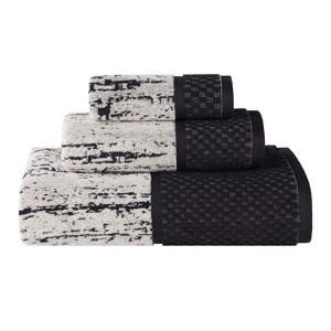 100% Cotton Medium Weight Two-Toned Jacquard and Solid Assorted Towel Set by Blue Nile Mills - 1 of 4