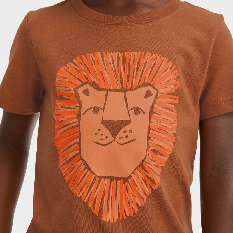 Toddler Boys&#39; Lion Short Sleeve Graphic T-Shirt - Cat &#38; Jack&#8482; Orange, 3 of 5