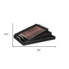 HomeRoots Set of Three Brown Rectangular Wood Handmade Serving Tray With Handles - 3 of 4