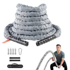 VEVOR Battle Rope, 1.5 Inch Diameter 30Ft Length Polyester Exercise Rope, Battle Exercise Equipment with Protect Sleeve & Anchor,Heavy Weighted Rope - 1 of 4