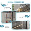 Akoasm 55 Inch Metal Parakeets Budgies Bird Cage & Bird House With Stainless Steel Bowls, Removable Tray-Gray - 4 of 4