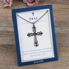 Anna-Kaci Gunmetal Crystal Cross Necklace with Message Card & Envelope Jewelry Gift - 3 of 4