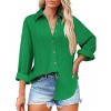 Zeagoo Womens Button Down Shirts Long Sleeve Dress Shirt Textured Collared Work Blouse Dressy Casual Tops with Pocket - 4 of 4
