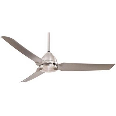 54" Minka Aire Modern Outdoor Ceiling Fan with Remote Control Brushed Nickel Wet Rated for Patio Exterior House Home Porch Gazebo