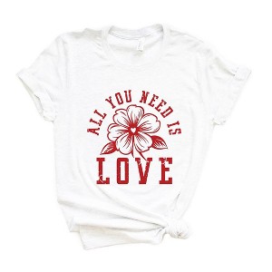 Simply Sage Market Women's All You Need Is Love Flower Short Sleeve Graphic Tee - 1 of 4