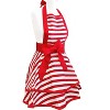 Wrapables Classic Vintage Christmas Holiday Apron, Stylish Cooking Apron, Red Stripe - 3 of 4