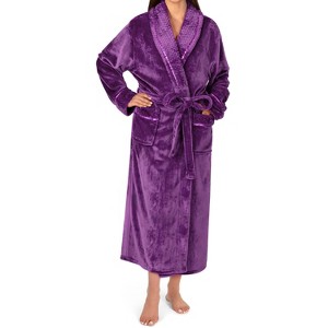 PAVILIA Soft Plush Women Fleece Robe, Cozy Warm Housecoat Bathrobe, Fuzzy Female Long Spa Robes - 1 of 4