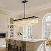 DORESshop 10-Light Matte Black Modern Rectangle K9 Crystal Chandelier, Iron E12 Pendant Light for Dining Room or Kitchen Island - 3 of 4
