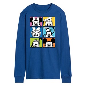 Men's - Disney - Mickey Friends Grid Long Sleeve Graphic T-Shirt - 1 of 4