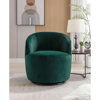 CAVINAS Teddy/Velvet Swivel Accent Chair,Barrel Chair with Wooden Frame and Swivel Base,Modern Upholstered Swivel Living Room Chairs for Living Room