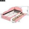 Twin/Full Size PU Upholstered Tufted Daybed with Trundle/Two Drawers and Cloud Shaped Guardrail 4B - ModernLuxe - 3 of 4