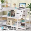 Sapphtopaz 55" Modern L-Shaped Desk with Drawers and Monitor Riser Computer Desk with Open Storage Shelves Small Desk for Home Office, Bedroom - 2 of 4