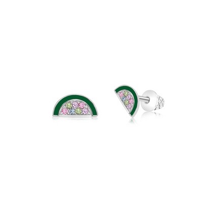 Chanteur Hypoallergenic Kids Jewelry Accessories Watermelon CZ White Gold Palladium Plating Stud Earrings Surgical Titanium Posts
