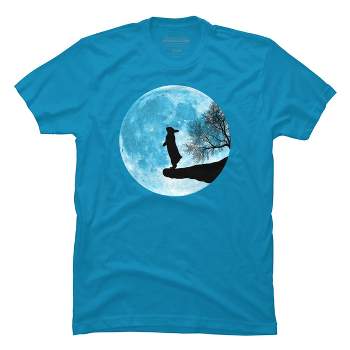 Men's Design By Humans Moon Bunny By Maryedenoa T-Shirt