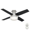 Hunter Dempsey 44" Lighted Ceiling Fan Brushed Nickel with Black Oak Blades - Contemporary Design for Modern Interiors - 2 of 4