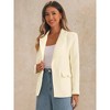 Allegra K Women's Notched Lapel Shoulder Pads Flap Pockets Blazer - 3 of 4