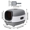 Artloge Extra Large Oval Oblong Cat Litter Box Compact Enclosed Toilet Tray Litter Box with Litter Scoop - 2 of 4