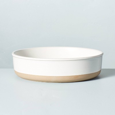 32oz Modern Rim Stoneware Pasta/Grain Bowl Sour Cream - Hearth & Hand™ with Magnolia