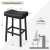 Whizmax 24 Inch Black Backless Saddle Barstools Set of 2, Counter Height Upholstered Padded Barstools with Curved Surface, Metal Leg and Footrest - 2 of 4
