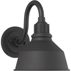 Franklin Iron Works Rustic Industrial Farmhouse Outdoor Barn Light Fixture Black Gooseneck Arm 10 1/2" for Exterior Deck House Porch Yard Patio Home - 1 of 4