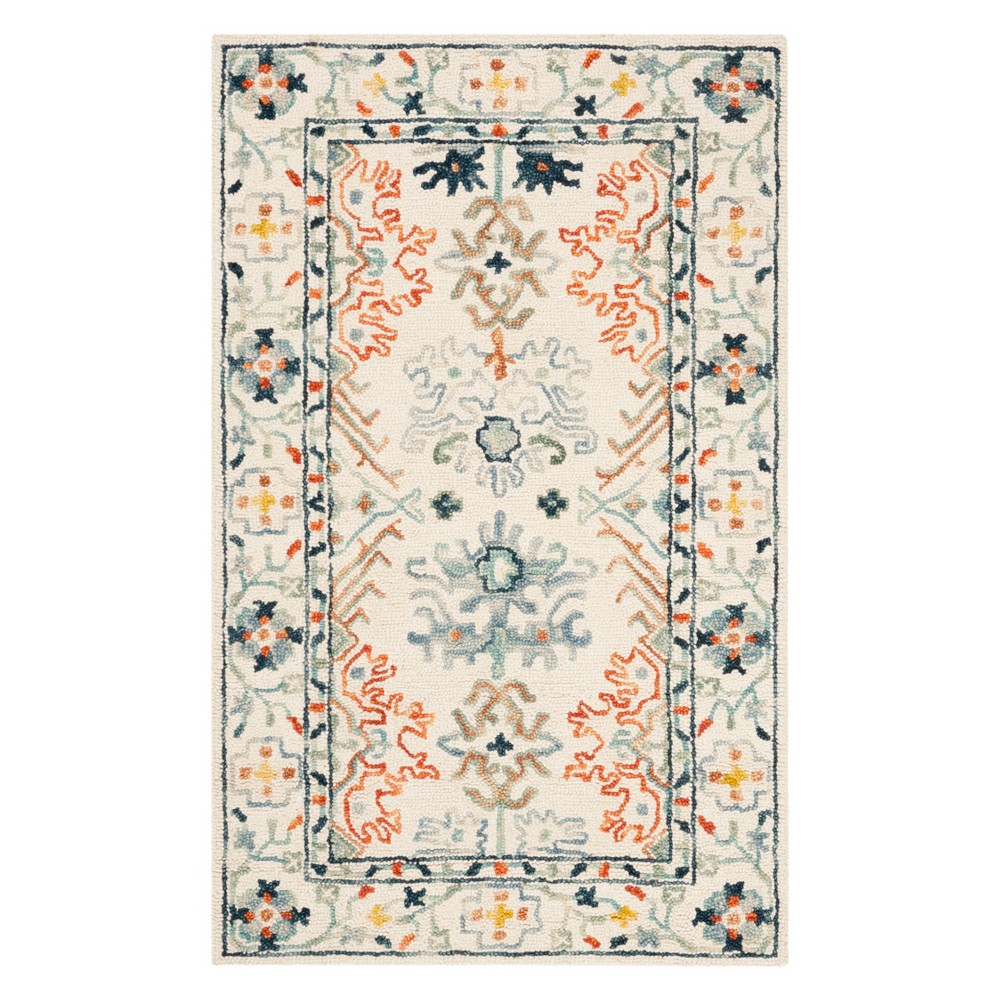 3'x5' Medallion Tufted Accent Rug Ivory/Blue - Safavieh