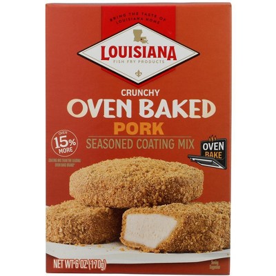 Louisiana Fish Fry Crunchy Oven Baked Pork Seasoned Coating Mix - 6 pack, 6 oz